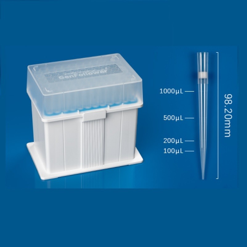 Наконечники ПЛР в штативі, GENFOLLOWER, фільтр, стерил., 1250 мкл, E-FTR1250-S